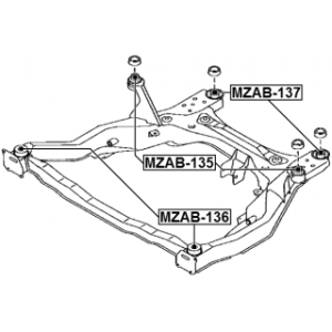 Silentbloc avant de berceau moteur FEBEST MZAB-136 pour MAZDA CX-7, CX-9 FEBEST