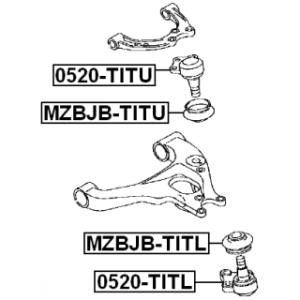 Soufflet de rotule de bras de suspension inférieur FEBEST MZBJB-TITL pour MAZDA TITAN FEBEST