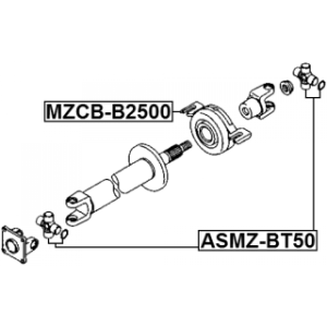 Roulement d'arbre de transmission FEBEST MZCB-B2500 pour MAZDA B-SERIE, BT-50 FEBEST