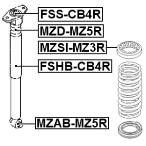 Butée de compression d'amortisseur arrière FEBEST MZD-MZ5R pour FORD, MAZDA FOCUS, 5 FEBEST