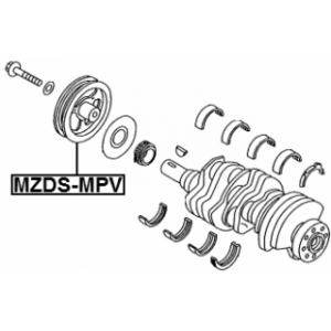 Poulie de vilebrequin FEBEST MZDS-MPV pour FORD, MERCURY, MAZDA 3781253 FEBEST