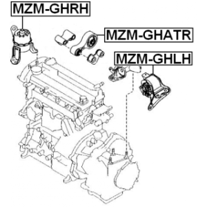 Support moteur arrière FEBEST MZM-GHATR pour MAZDA 3,6 OE G33E-39-040A FEBEST