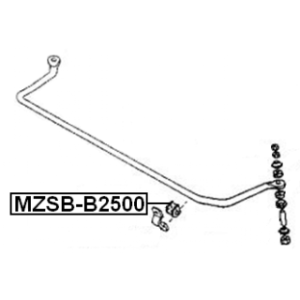 Silentbloc de barre stabilisatrice avant FEBEST MZSB-B2500 pour FORD, MAZDA 3665958 FEBEST