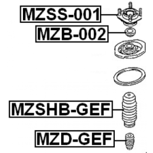 Soufflet d'amortisseur avant FEBEST MZSHB-GEF pour MAZDA GJ21-34-015 FEBEST