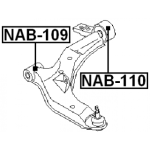 Silentbloc arrière FEBEST sans support, bras de suspension avant (hydraulique) NAB-110 pour NISSAN FEBEST