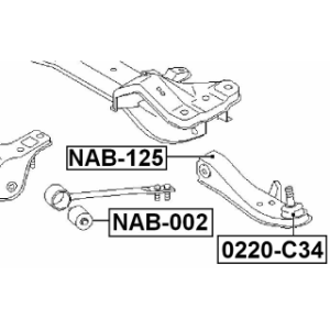 Silentbloc de bras de suspension avant FEBEST NAB-125 pour NISSAN 54500-5L300 FEBEST