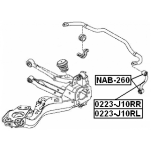 Bague de biellette arrière FEBEST NAB-260 pour NISSAN, RENAULT 55618-1KD0A FEBEST