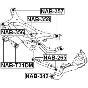 Bague de bras arrière FEBEST NAB-342 pour NISSAN 55045-EN103 FEBEST