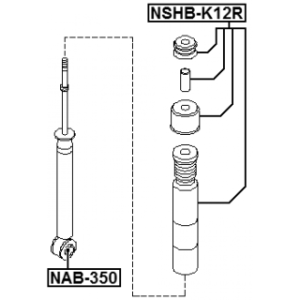 Bushing, Rear Shock Absorber FEBEST NAB-350 OE Ref 56200CV00A FEBEST