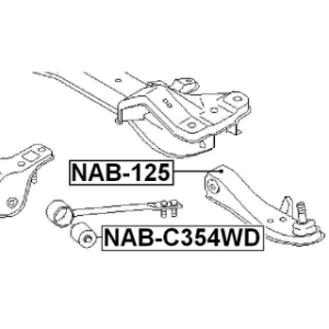 Bague de barre de torsion avant (hydraulique) FEBEST NAB-C354WD pour NISSAN 54476-05U00 FEBEST