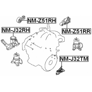 Support de transmission FEBEST NM-J32TM pour NISSAN TEANA, ALTIMA FEBEST
