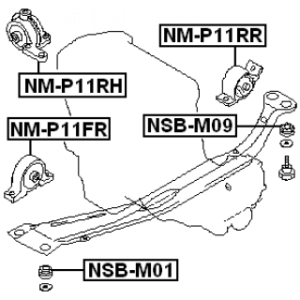 Support moteur arrière FEBEST NM-P11RR pour NISSAN PRIMERA FEBEST