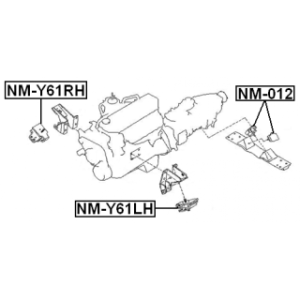 Support moteur droit FEBEST (Hydro) NM-Y61RH pour NISSAN PATROL FEBEST