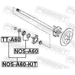Roulement d'arbre de transmission FEBEST NOS-A60-KIT pour DODGE, JEEP OE 68003270AA FEBEST