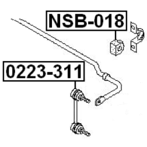Bague de barre stabilisatrice arrière FEBEST NSB-018 pour NISSAN X-TRAIL FEBEST