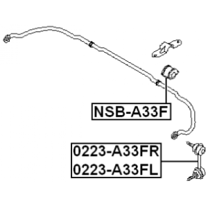Silentbloc de barre stabilisatrice avant FEBEST NSB-A33F pour NISSAN, INFINITI 54613-2Y003 FEBEST