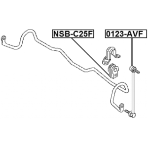Silentbloc de barre stabilisatrice avant FEBEST NSB-C25F pour NISSAN SERENA FEBEST
