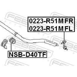 Support de barre stabilisatrice FEBEST NSB-D40TF pour NISSAN OE 54613-EB71B FEBEST