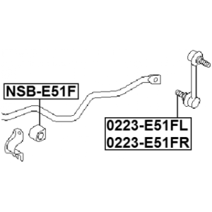 Silentbloc de barre stabilisatrice avant FEBEST NSB-E51F pour NISSAN 54613-7Z110 FEBEST