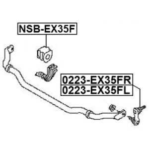 Silentbloc de barre stabilisatrice avant FEBEST NSB-EX35F pour NISSAN, INFINITI 54613-1BA1A FEBEST