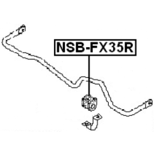 Silentbloc de barre stabilisatrice arrière FEBEST NSB-FX35R pour NISSAN, INFINITI 54613-CG024 FEBEST