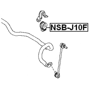 Silentbloc de barre stabilisatrice avant FEBEST NSB-J10F pour NISSAN, RENAULT 54613-4BA3A FEBEST