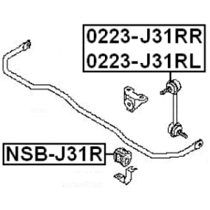 Silentbloc de barre stabilisatrice arrière FEBEST NSB-J31R pour NISSAN, INFINITI 54613-1GZ0A FEBEST