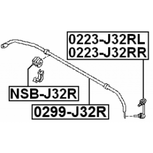Silentbloc de barre stabilisatrice arrière FEBEST NSB-J32R pour NISSAN TEANA, MURANO FEBEST