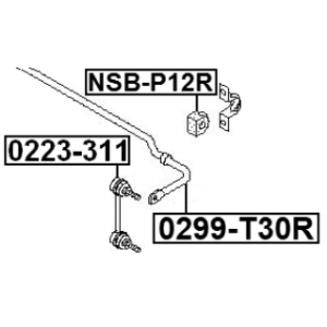 Silentbloc de barre stabilisatrice arrière FEBEST NSB-P12R OE 54613-AU717 FEBEST