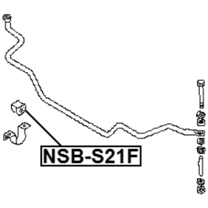 Silentbloc de barre stabilisatrice avant FEBEST NSB-S21F pour MAZDA, NISSAN S083-34-156 FEBEST