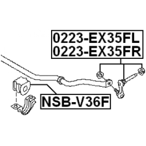 Silentbloc de barre stabilisatrice avant FEBEST NSB-V36F pour NISSAN, INFINITI SKYLINE, G FEBEST