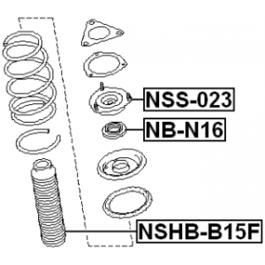 Amortisseur avant FEBEST avec soufflet NSHB-B15F pour NISSAN FEBEST