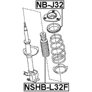 Amortisseur avant FEBEST avec soufflet NSHB-L32F pour NISSAN FEBEST