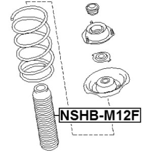 Amortisseur avant FEBEST avec soufflet NSHB-M12F pour NISSAN FEBEST