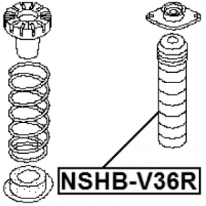 Soufflet d'amortisseur arrière FEBEST NSHB-V36R pour INFINITI, NISSAN 55240-JK00A FEBEST