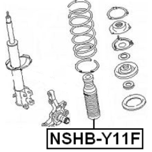 Soufflet d'amortisseur avant FEBEST NSHB-Y11F pour NISSAN WINGROAD, AD FEBEST