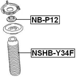 Soufflet d'amortisseur avant FEBEST NSHB-Y34F pour NISSAN, INFINITI 54050-4P000 FEBEST