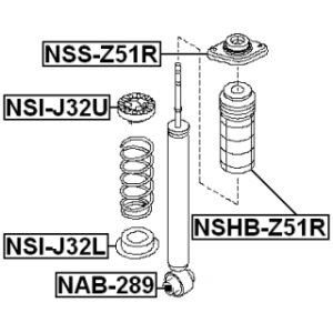Soufflet d'amortisseur arrière FEBEST NSHB-Z51R pour NISSAN, INFINITI 55240-1AA0A FEBEST