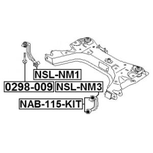 Biellette de fixation de berceau avant droite FEBEST NSL-NM1 pour RENAULT, NISSAN FEBEST