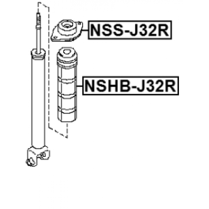 Support d'amortisseur arrière FEBEST NSS-J32R pour NISSAN TEANA, MAXIMA FEBEST