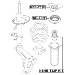 Support supérieur d'amortisseur FEBEST NSS-T32F pour DACIA, NISSAN, RENAULT FEBEST