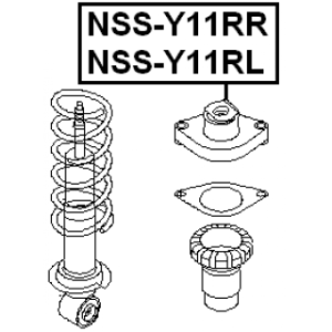 Support d'amortisseur arrière gauche FEBEST NSS-Y11RL pour NISSAN 55321-WA003 FEBEST