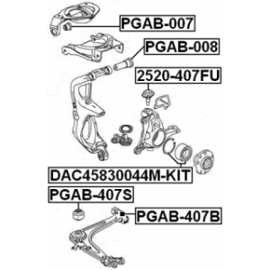 Silentbloc de bras de suspension inférieur avant arrière FEBEST PGAB-407B pour PEUGEOT, CITROËN FEBEST