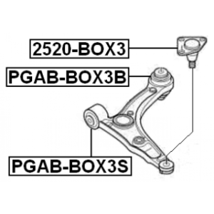 Silentbloc arrière FEBEST, bras de suspension avant PGAB-BOX3B pour PEUGEOT, FIAT, CITROËN FEBEST