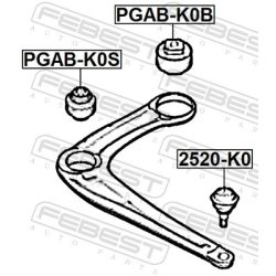 Support de bras de suspension arrière FEBEST PGAB-K0B pour CITROËN et autres... FEBEST