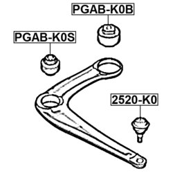 Support de bras de suspension arrière FEBEST PGAB-K0B pour CITROËN et autres... FEBEST