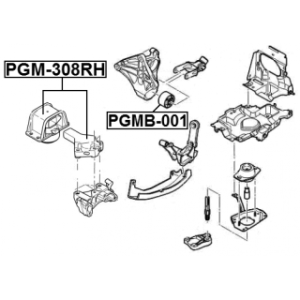 Silentbloc de support moteur arrière FEBEST PGMB-001 pour PEUGEOT, CITROËN 1806.87 FEBEST