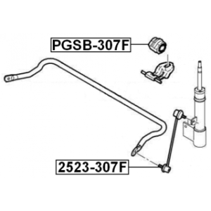 Silentbloc de barre stabilisatrice avant FEBEST PGSB-307F pour PEUGEOT 307308 FEBEST