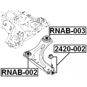 Silentbloc arrière FEBEST, bras de suspension avant RNAB-003 pour RENAULT LATITUDE FEBEST