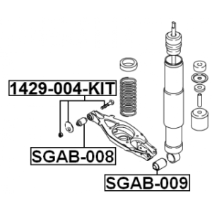Douille de tige arrière FEBEST SGAB-008 pour MERCEDES,SSANGYONG 1243523765 FEBEST